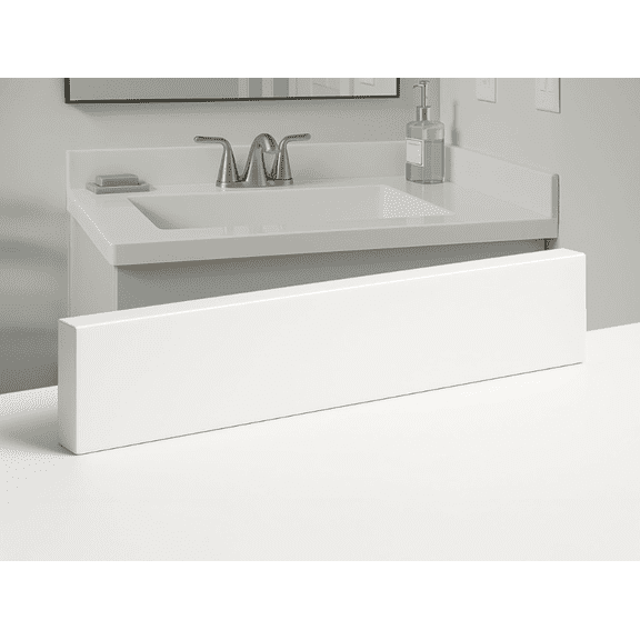 threshold.shop Super White Engineered Marble Vanity Backsplash Sidesplash 4 x 30 x 3/4 in