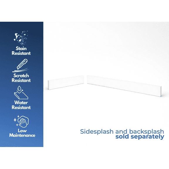 threshold.shop Super White Engineered Marble Vanity Backsplash Sidesplash 4 x 36 x 3/4 in