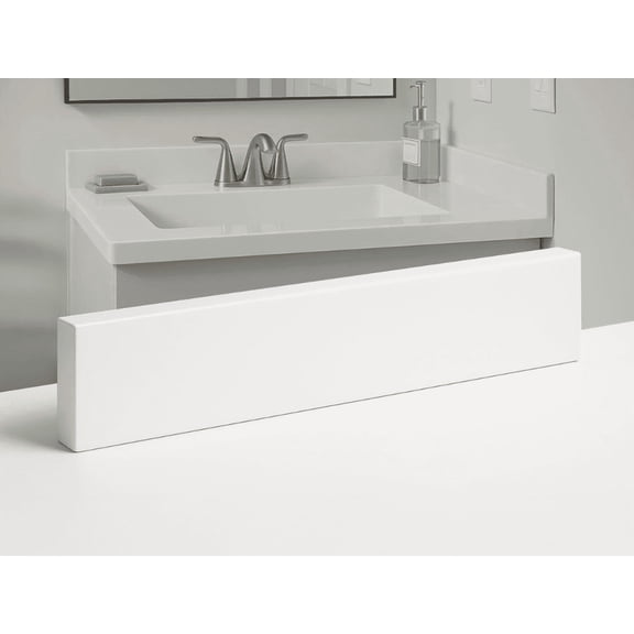 threshold.shop Super White Engineered Marble Vanity Backsplash or Sidesplash 4 x 22 x 3/4 in