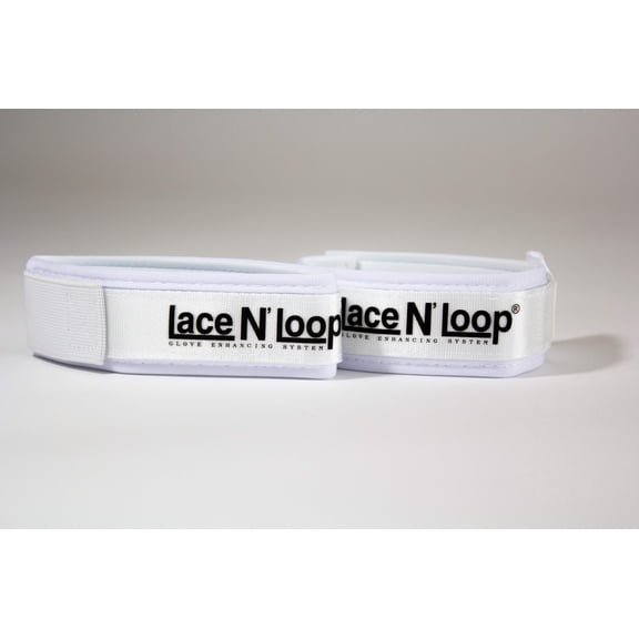 Super-White (black logo) Lace N Loop Straps (Pair)