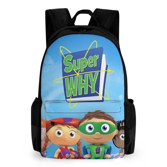Super Why Backpack Schoolbag Casual Daypack Rucksack Bookbags Lightweight Gym Bag