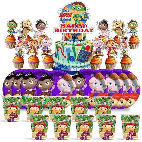 Super Why Birthday Party Supplies Plates Decorations Cups Cake Topper Decor