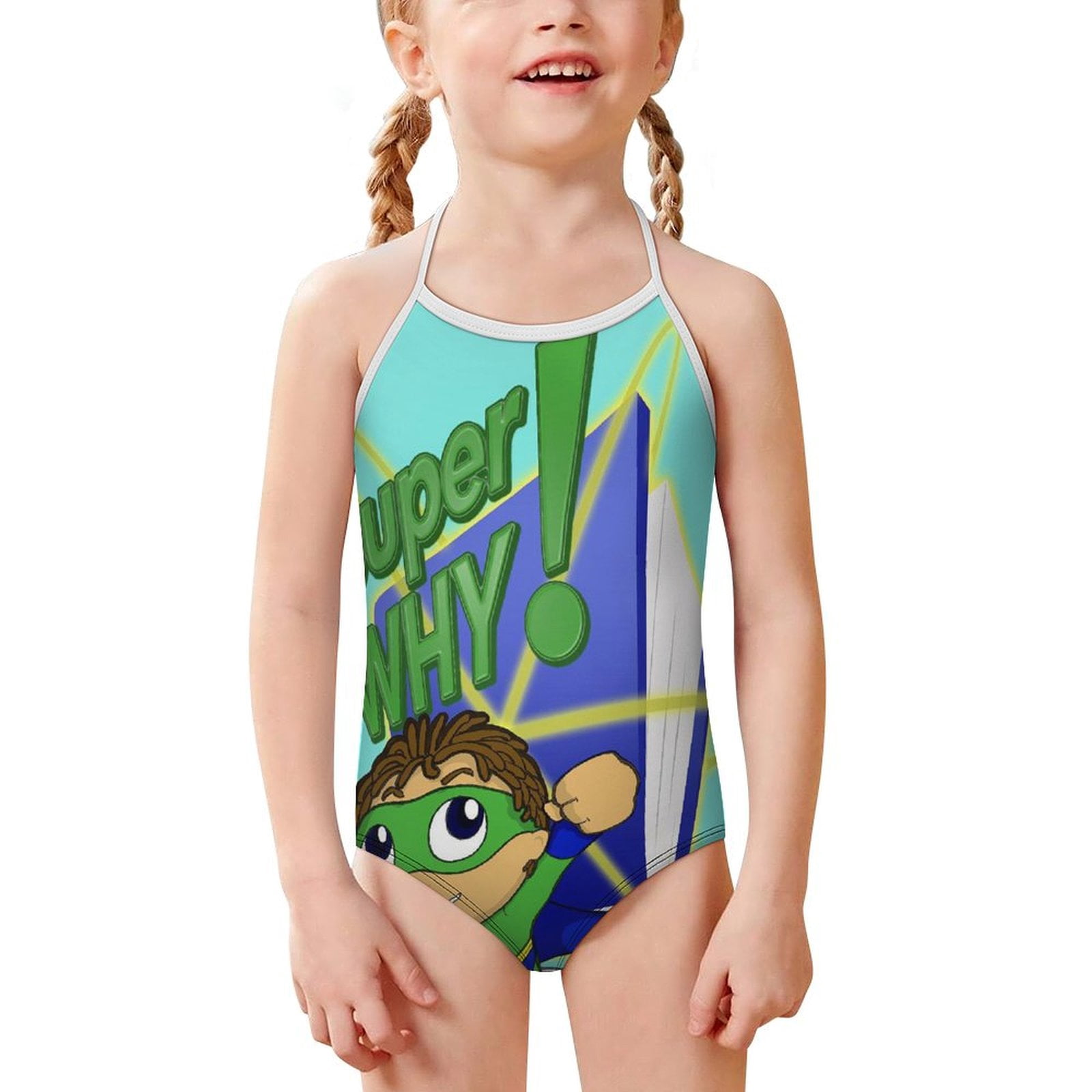 Super Why Girls One Piece Swimsuits Quick Dry Beach Swimwear Bathing ...