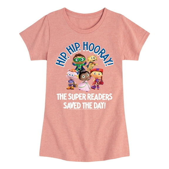 Super Why - Hip Hip Hooray - Girls Toddler And Youth Fitted Short Sleeve Graphic T-Shirt