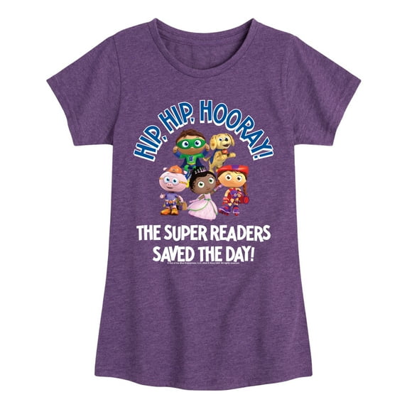 Super Why - Hip Hip Hooray - Girls Toddler And Youth Fitted Short Sleeve Graphic T-Shirt