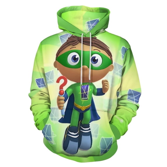 Super Why Hoodie 3D Print Pullover Hooded Long Sleeve Sweatshirts Tops Blouse with Pocket for Mens Womens
