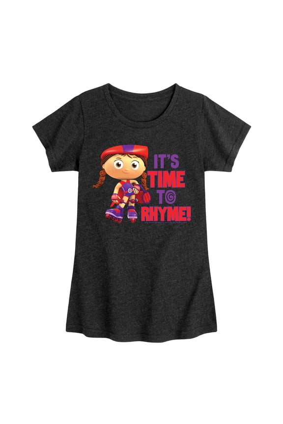 Super Why - Its Time To Rhyme - Girls Toddler And Youth Fitted Short Sleeve Graphic T-Shirt