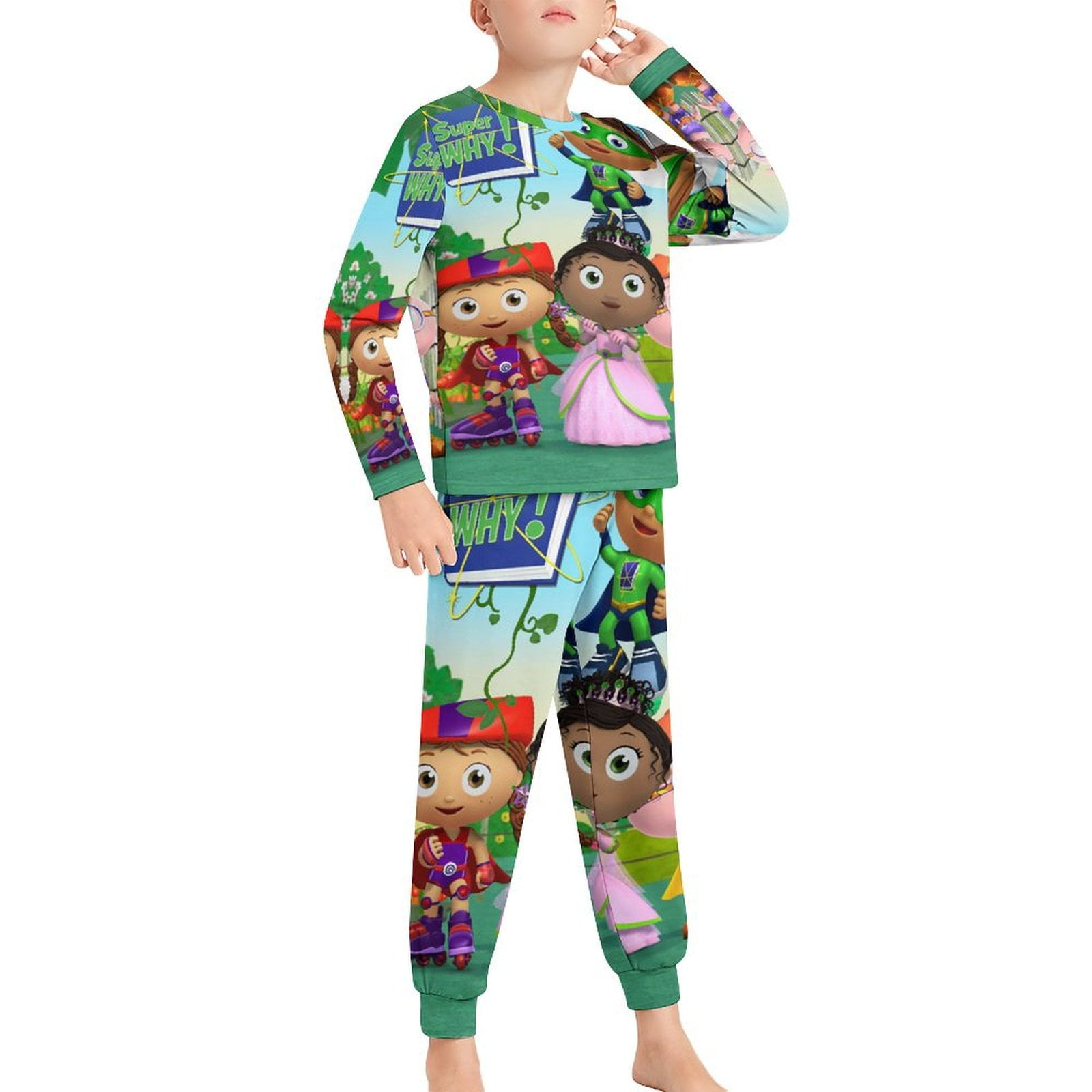 Super Why Ki-ds Pajamas 2 Piece Pjs Set Little Big Bo-ys Gi-rls ...