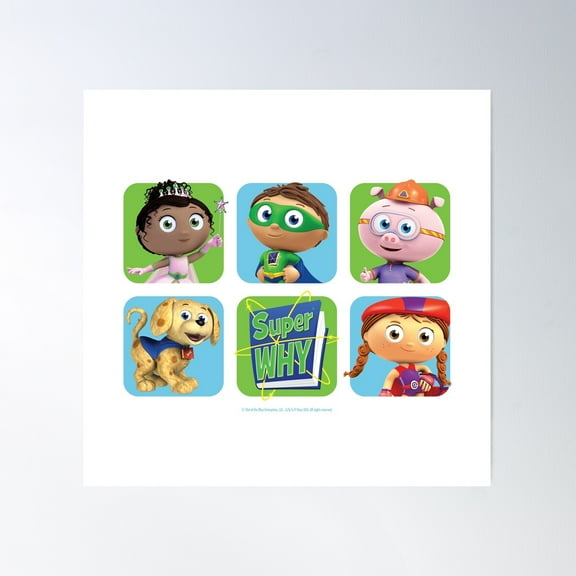 Super Why! Super Heroes Poster Wall Art, Modern Wall Decor For Living Room Bedroom, 24x24 UNFRAMED