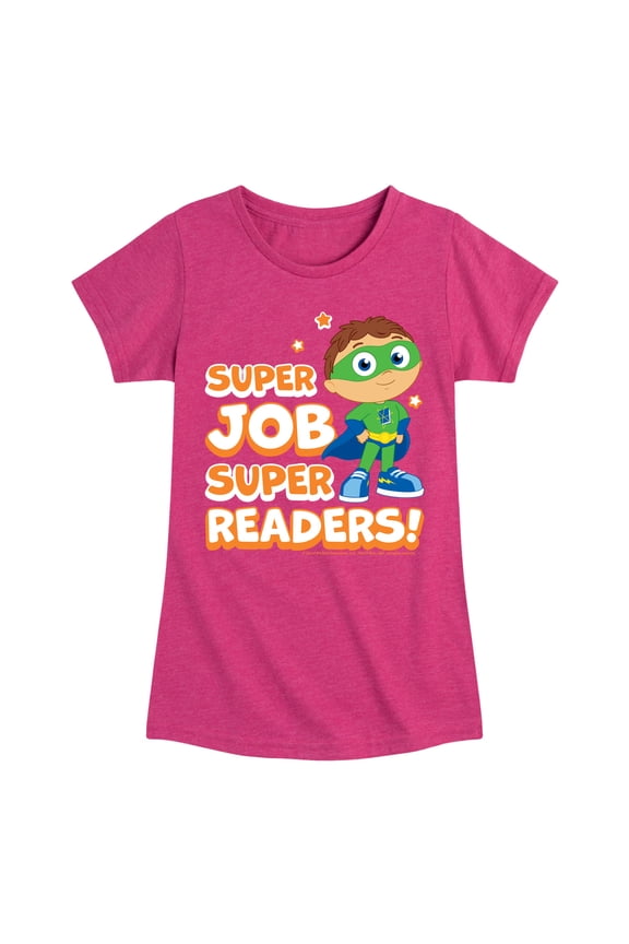 Super Why - Super Job Super Readers - Girls Fitted Short Sleeve Tee