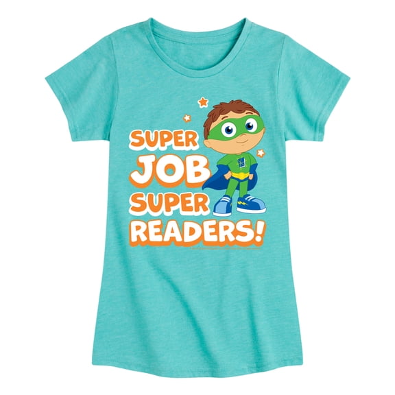 Super Why - Super Job Super Readers Girls' Fitted Short Sleeve Graphic T-Shirt