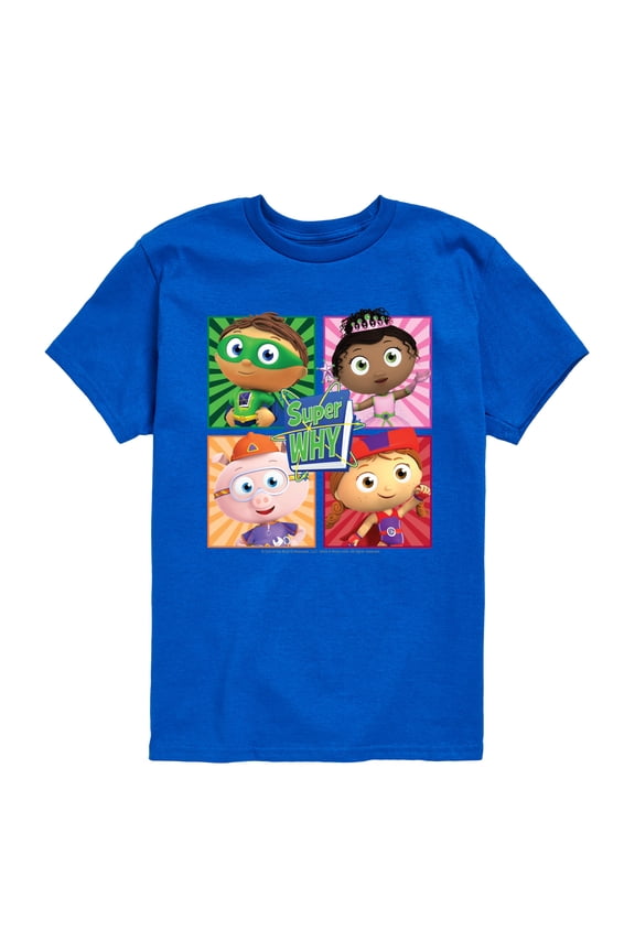 Super Why - Super Why Grid - Youth Boys Short Sleeve Graphic T-Shirt
