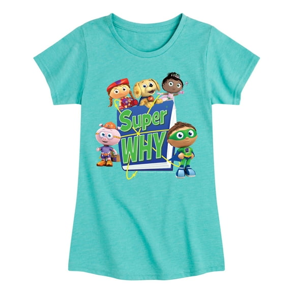 Super Why - Whyatt And Friends - Girls Fitted Short Sleeve Tee