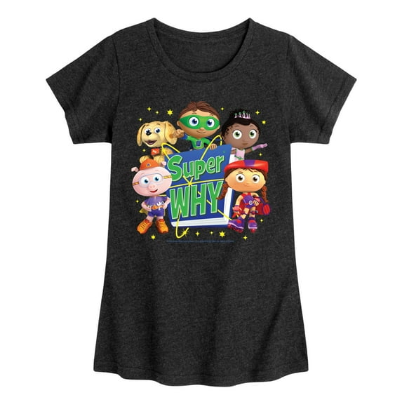 Super Why - Whyatt And Friends - Girls Fitted Short Sleeve Tee