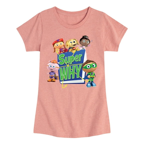 Super Why - Whyatt And Friends - Girls Fitted Short Sleeve Tee