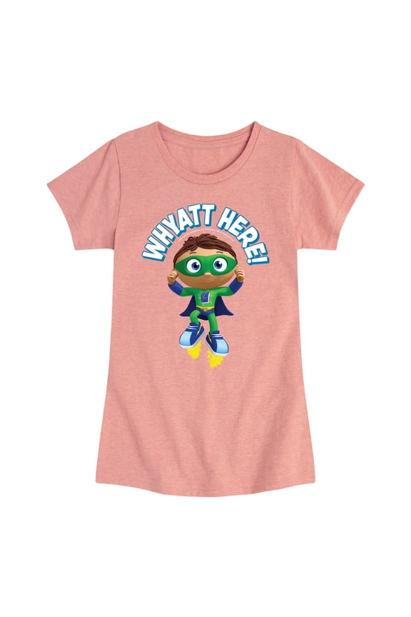 Super Why - Whyatt Here - Girls Toddler And Youth Fitted Short Sleeve Graphic T-Shirt