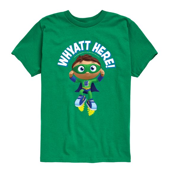 Super Why - Whyatt Here Boys' Short Sleeve Graphic T-Shirt