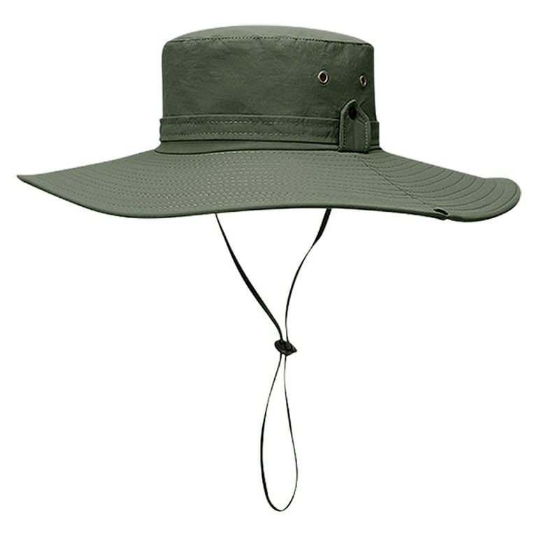 Super Wide Brim Sun Hat-UPF 56+ Protection,Waterproof Bucket Hat for  Fishing, Hiking, Camping,Breathable Nylon & Mesh,ArmyGreen，G116217