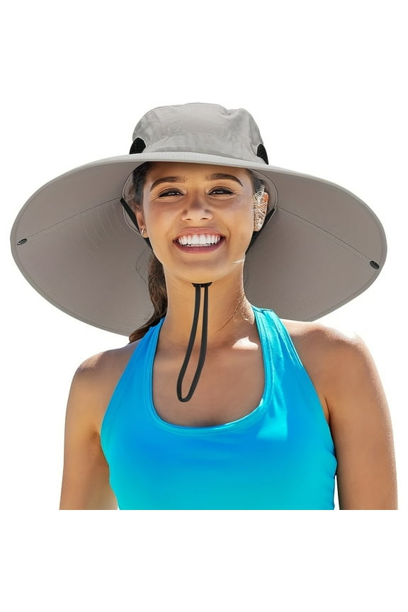 Super Wide Brim Sun Hat for Men and Women, Waterproof Bucket Hat for Fishing, Hiking, Camping(Grey)