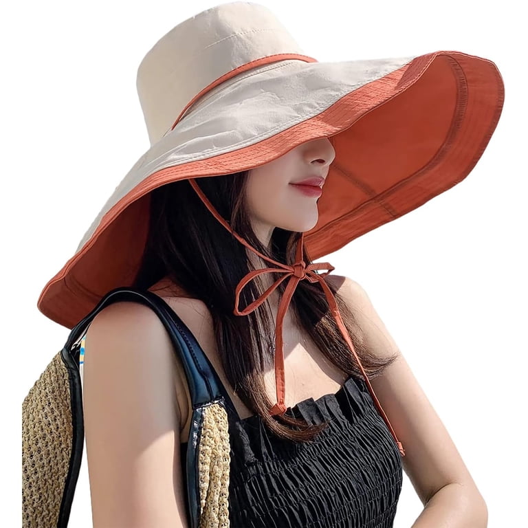 Packable Cotton Sun Hat with Wide Brim UV Protection for Women Super Wide Brim Women Sun Hat Cotton Floppy Packable  main image 3