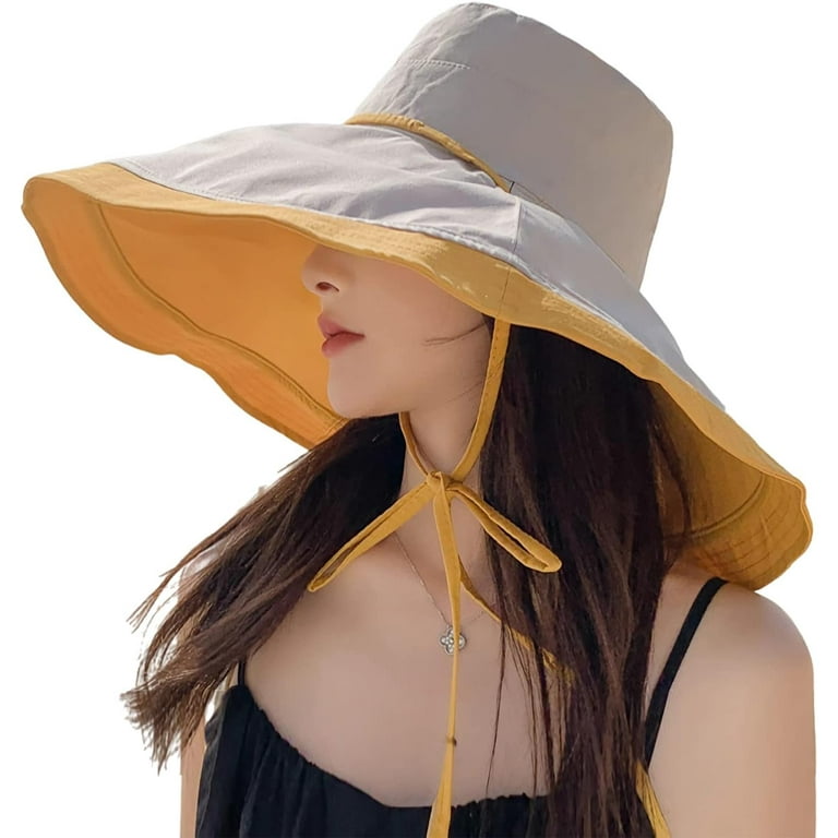 Super Wide Brim Women Sun Hat Cotton Floppy Packable