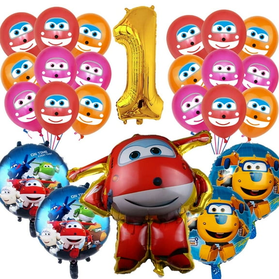 Super Wings Balloons Party Supplies 1st Big Number Decorations Decor Kit Birthday