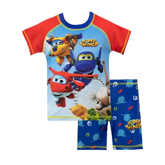 Super Wings Boys Swim Set Red Sizes 18M-7