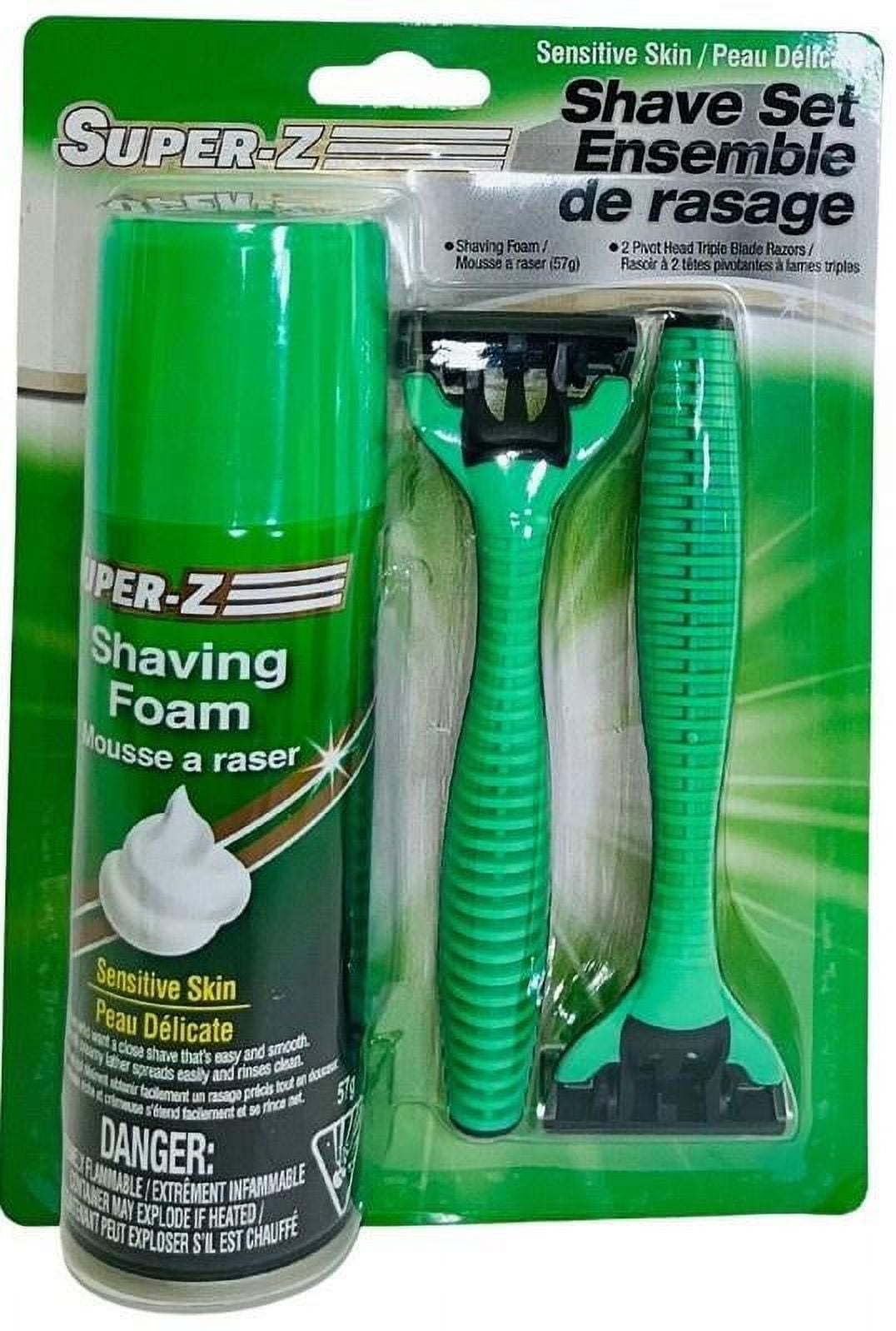 Styrofoam Razor Super Z Shave Foam Sensitive & Travel Kit With 2 Razors - Walmart.com