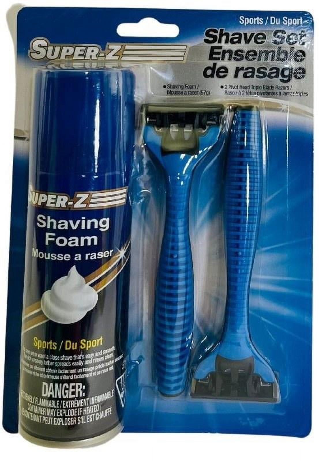 Styrofoam Razor Super Z Shave Foam Sports & Travel Kit With 2 Razors - Walmart.com