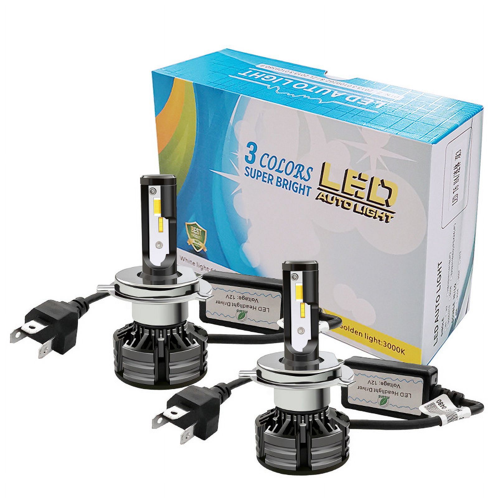 Super bright car LED headlights three-color temperature low beam high ...