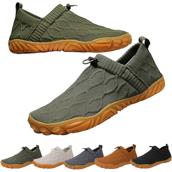 Super comfortable knit shoes, waterproof outdoor running barefoot hiking shoes for men and women, sliding on wading creek shoes