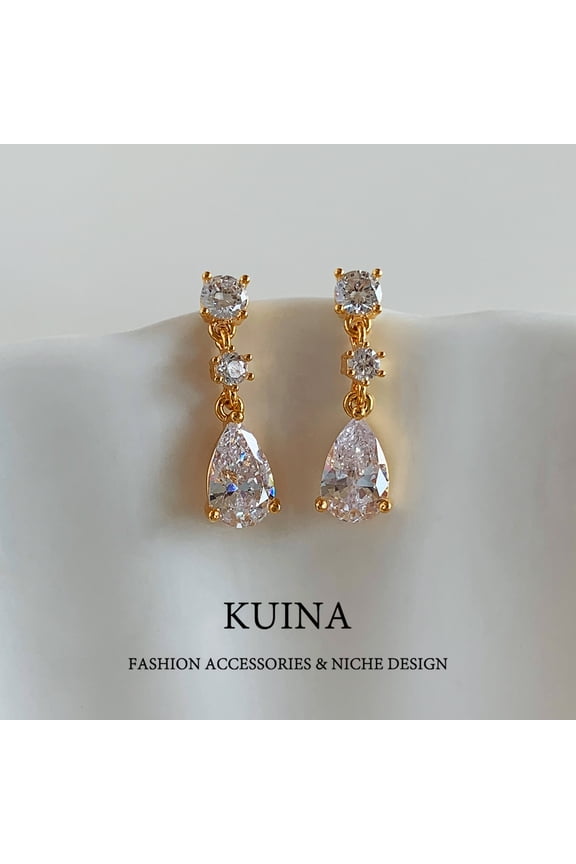 Super flash diamond tassel earrings female new explosive models senior sense of temperament sterling silver needle earrings pretty earrings earrings