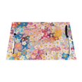 Super floral print PVC meal mat, dining table mat PVC washable woven