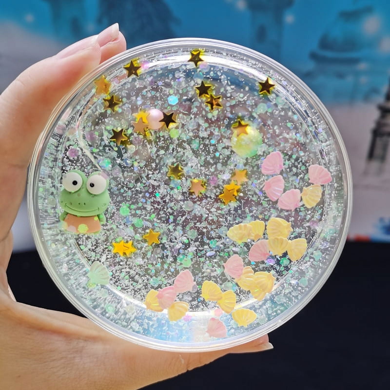 Kawaii Glitter Frog Resin Slime Charms for Slime Accessories Beads