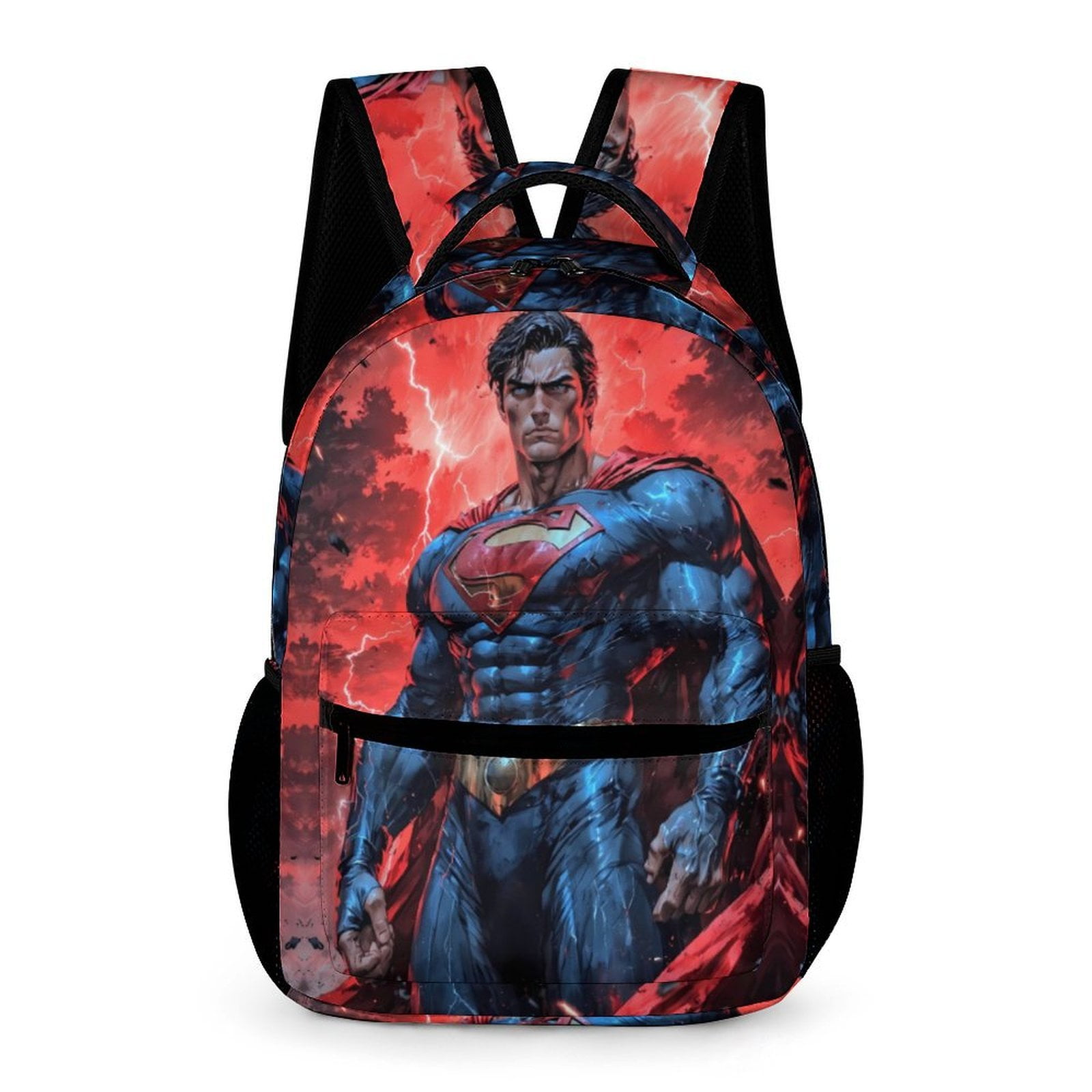 Super-man Backpack, School Backpacks with Side Mesh Pockets And Front ...