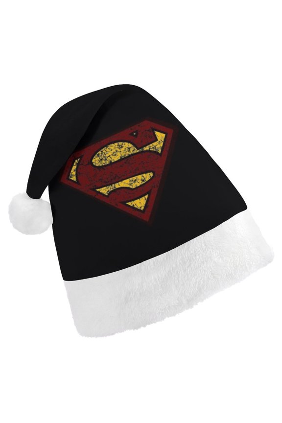 Super-man Santa Hat Christmas Unisex Winter Hat Fit for Adults and Kids Knitted Beanie Hat for Women Men Family Xmas Christmas Party Supplies Lovely Style(One Size)