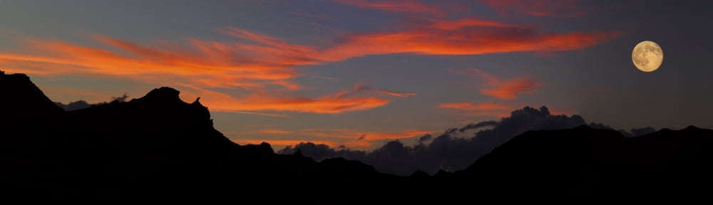 Super moon rises over the Badlands Badlands National Park South Dakota USA Canvas Art - Panoramic Images (36 x 12)