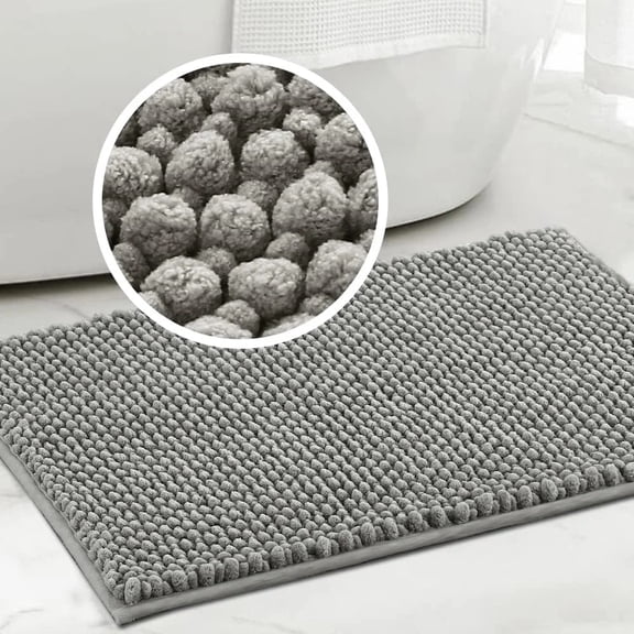 Super plush Microfiber anti-skid soft bathroom carpet, water absorbent machine washable chenille bathroom mat, quick drying plus