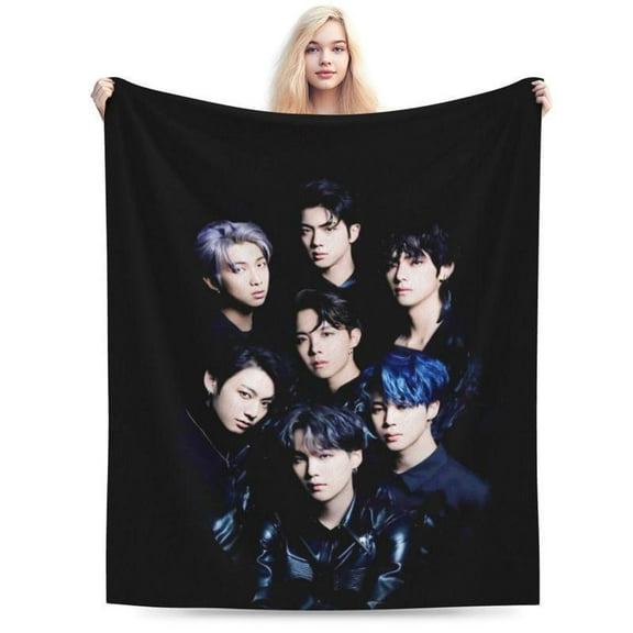 Super soft K-Pop BTS blanket comfortable blanket suit for sofa office bed car comfortable plush throw blanket Camping beach blanket
