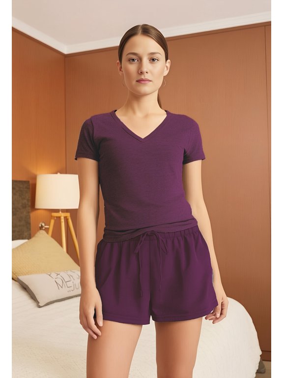 2-Piece PJ Set in Berry Cotton/Modal Blend