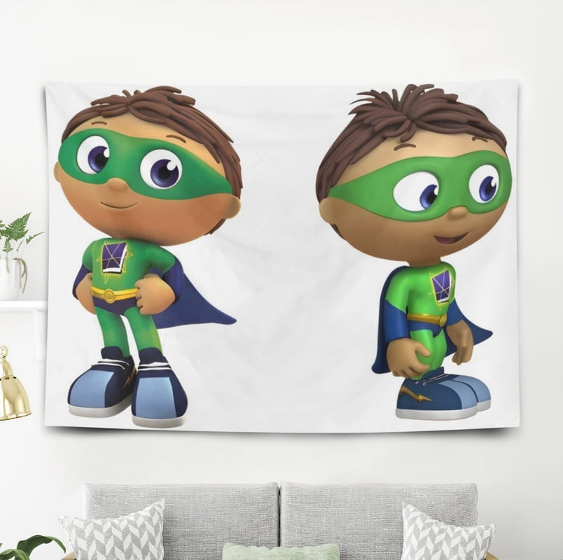 Super why pattern wall hanging 50*60 inches high-quality peach skin ...