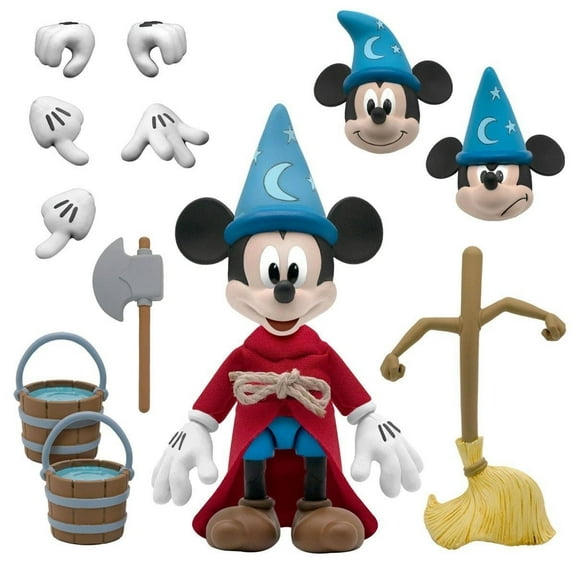 Super7 Adult Mickey Mouse Ultimates Action Figure with Accessories Included, Multicolor, 6" x 10"