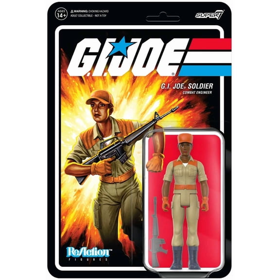 Super7 G.I. Joe Female Combat Engineer Short Hair Brown ReAction Figure 3.75"