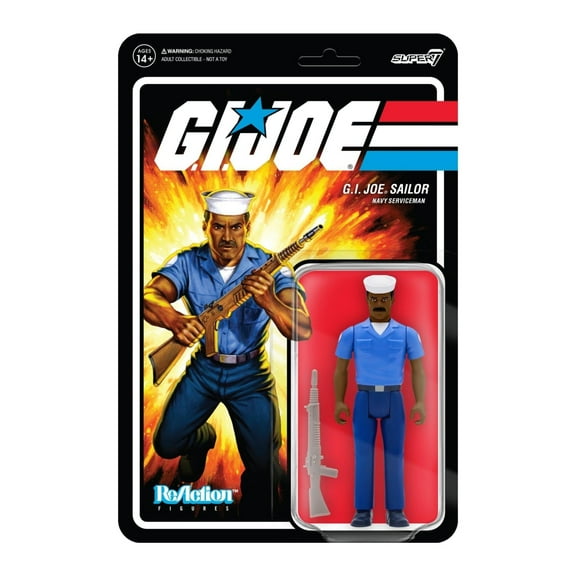 G.I. Joe Sailor Navy Serviceman Blueshirt Mustache Brown Reaction Figure Super7