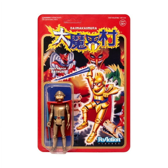 Super7 Ghosts 'n Goblins Arthur with Gold Armor (Japanese) ReAction Figure 3.75"
