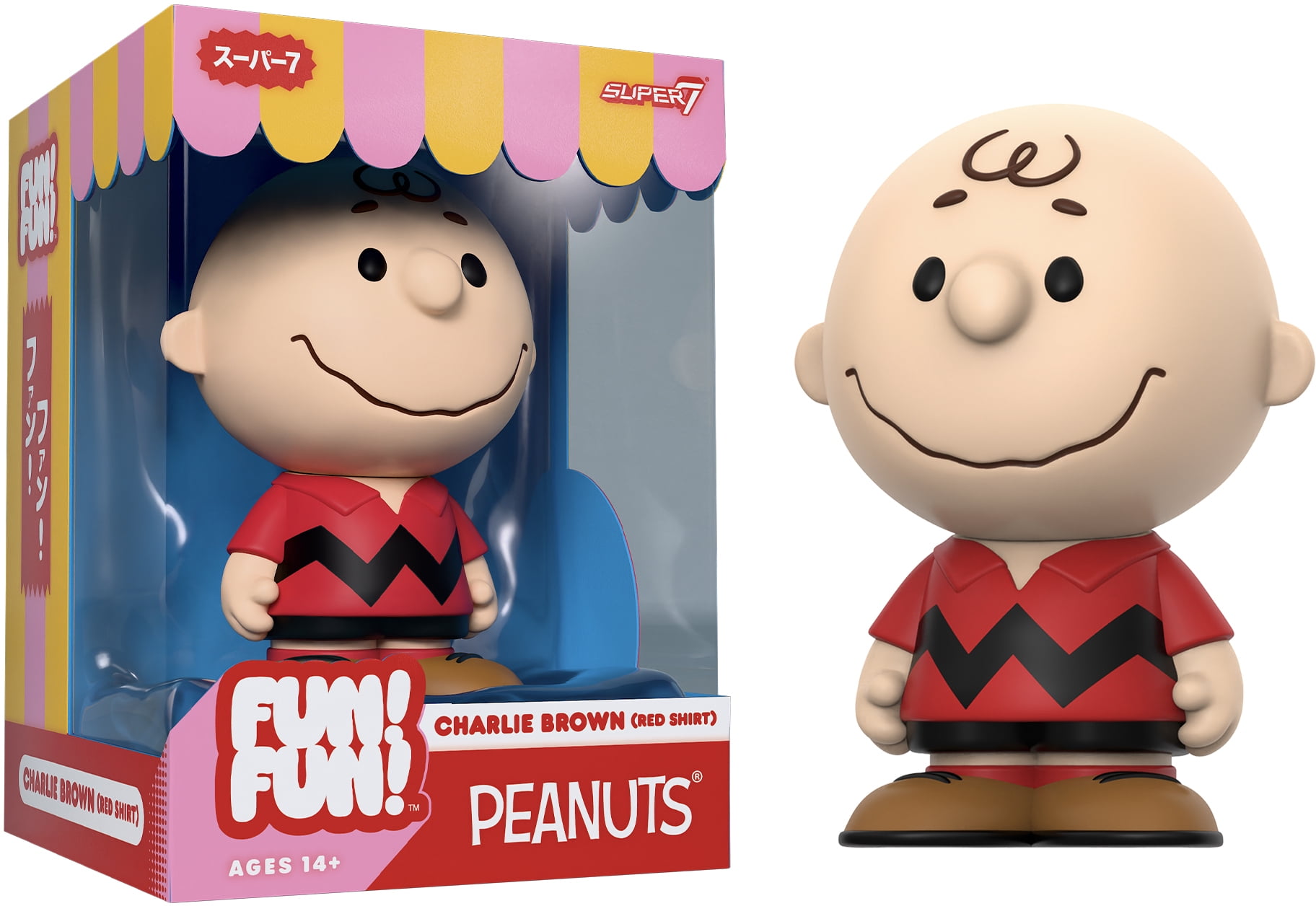 SUPER7 PEANUTS CHARLIE BROWN atmos150体限定 Super7 - Peanuts - FUN! FUN! - Charlie Brown (Red Shirt) - Walmart.com