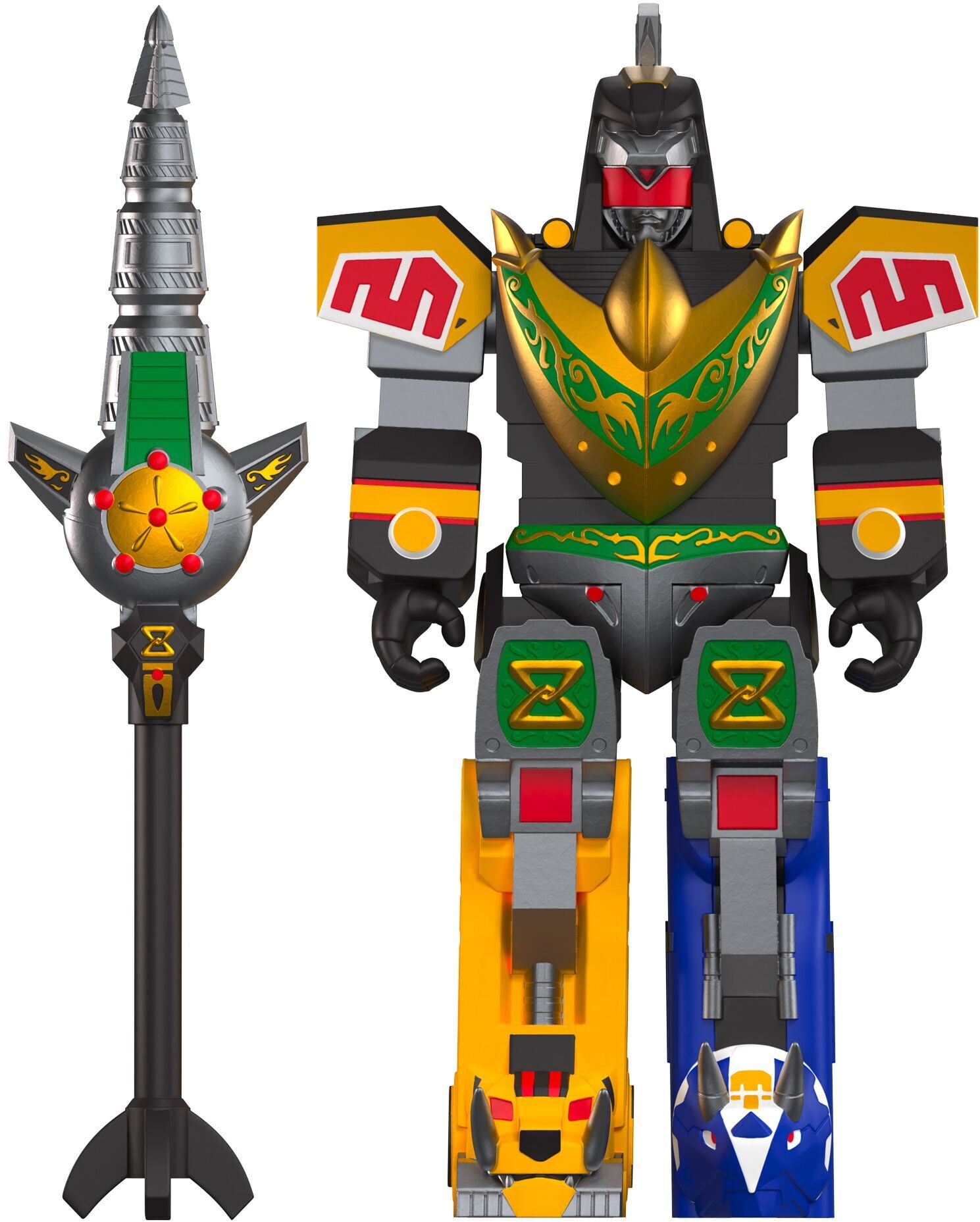 Super7 ReAction Mighty Morphin Power Rangers Dragonzord (Battle Mode) Action Figure