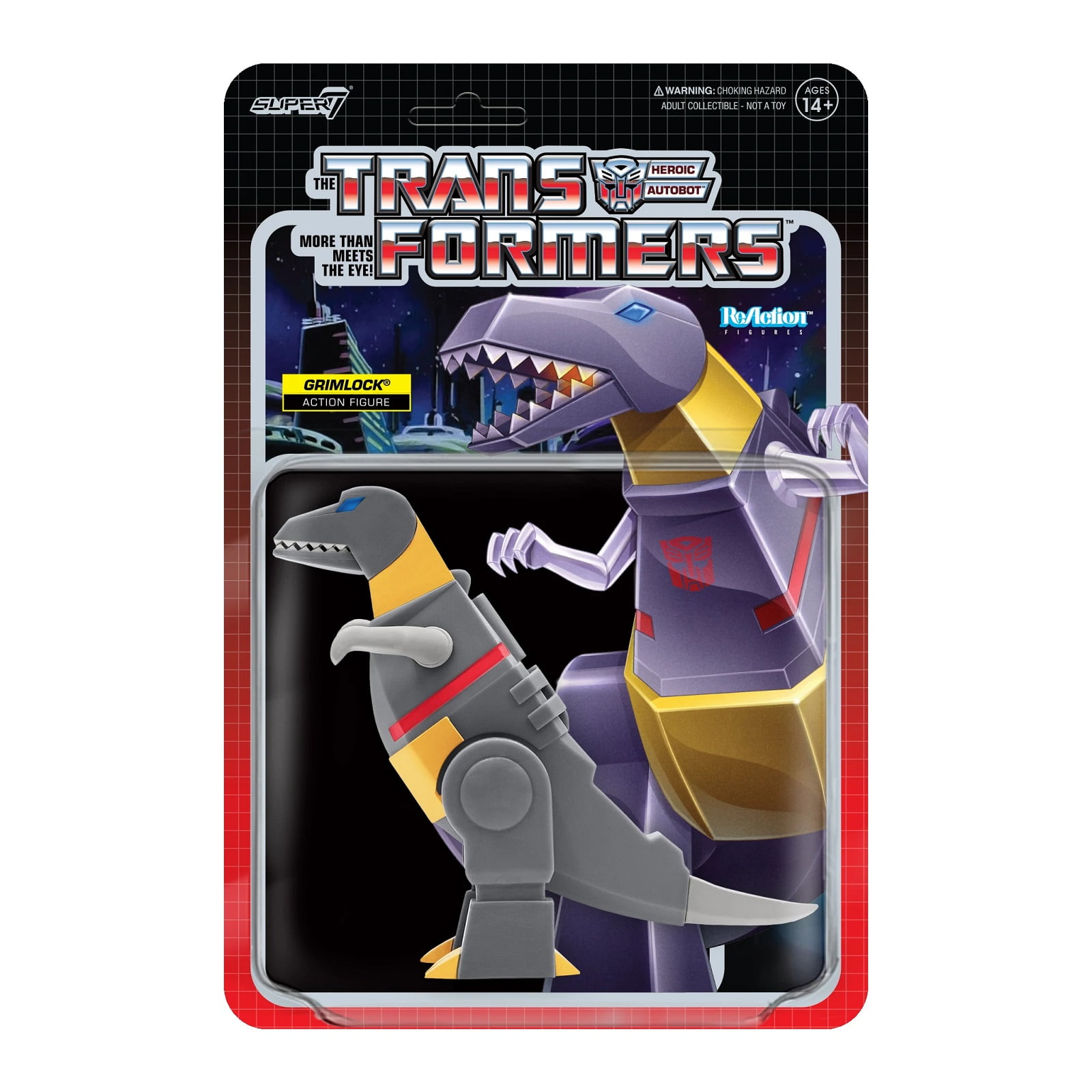 Super7 Transformers Grimlock Dino Reaction Figure 3.75 inches 