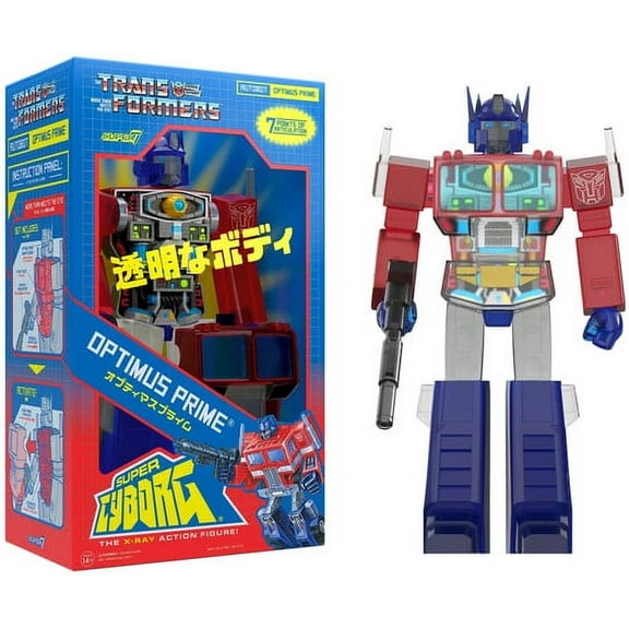 Super7 - Transformers - Super Cyborg - Optimus Prime Clear Red / Blue, Super7, Gifts