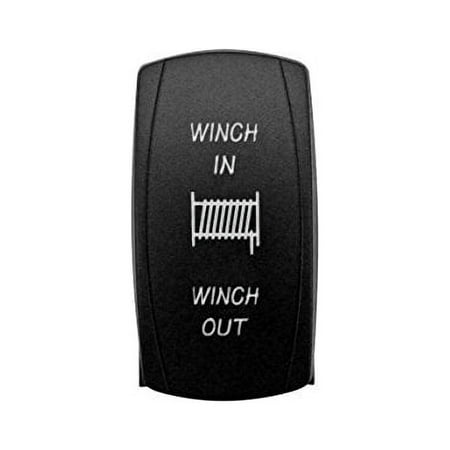SuperATV 12V/20A Momentary Off|Road Rocker Switch for Winch in/Out Rocker Switch | LED Illuminated|LTS-013